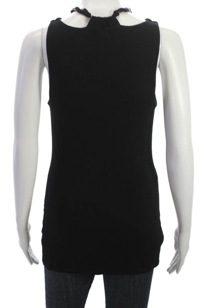 Ella Moss Womens Cowl Neck Sleeveless Tunic Black Rayon Pullover Size S
