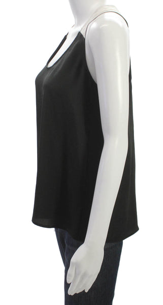 Aqua Womens Basic Tank Black Sleeveless Scoop Neck 100% Polyester Size S