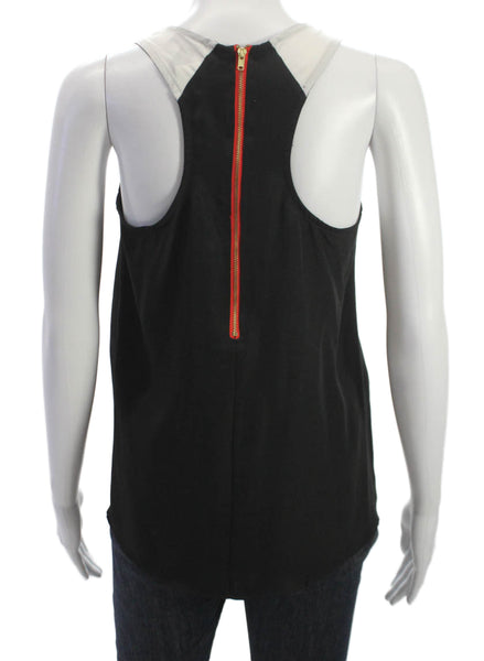 Aqua Womens Basic Tank Black Sleeveless Scoop Neck 100% Polyester Size S