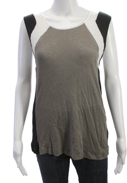 Rag & Bone Womens Pima Sleeveless Colorblock Tank Gray Size S