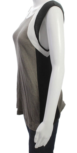 Rag & Bone Womens Pima Sleeveless Colorblock Tank Gray Size S