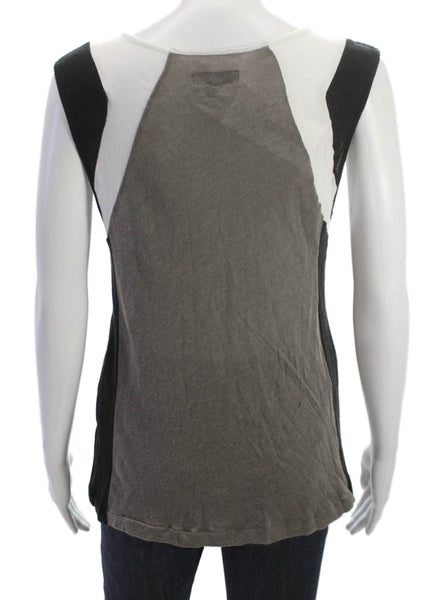 Rag & Bone Womens Pima Sleeveless Colorblock Tank Gray Size S