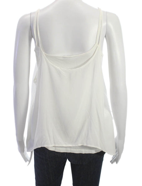 Splendid Women Tank White Pima Cotton Round Neck Size XS