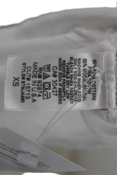 Splendid Women Tank White Pima Cotton Round Neck Size XS