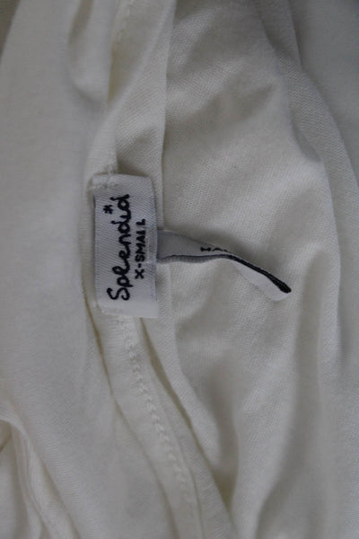 Splendid Women Tank White Pima Cotton Round Neck Size XS