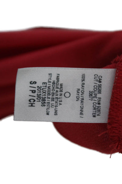 Ella Moss Women Basic Red Rayon Sleeveless Round Neck Tank Pullover Size S