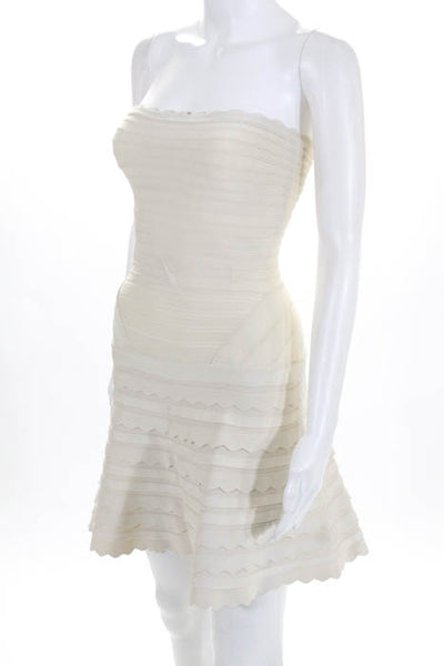 Herve Leger Papyrus Strapless Phoebe Dress Size Small New $1590 LL19LL