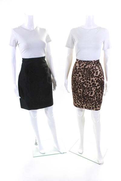 Club Monaco Theory Womens Pencil Skirts Brown Black Size 00 0 Lot 2