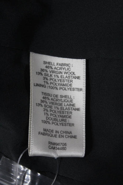 Rebecca Taylor Black Embellished Crew Neck Snap Front Jacket Size 6
