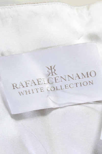 Rafael Cennamo White Couture  Beige White Silk Lace Mesh Overlay Strapless Brida