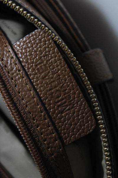 Michael Kors Women's Zip Closure Textured Leather Crossbody Handbag Camel Size M