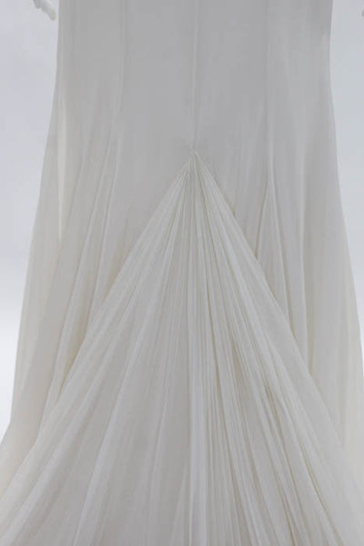 Rafael Cennamo White Couture  Ivory One Shoulder Beaded Draped Abigayle Bridal G