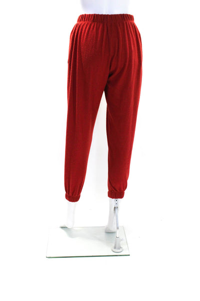 Donni Womens Elastic Waist Buttoned Loungewear Pants Red Size XS