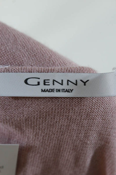 Genny Light Pink Cashmere V Neck Sleeveless Sweater Top Size Small