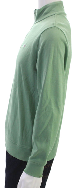 Vineyard Vines Mens Pullover Sweater Green Mock Neck Long Sleeve Size S