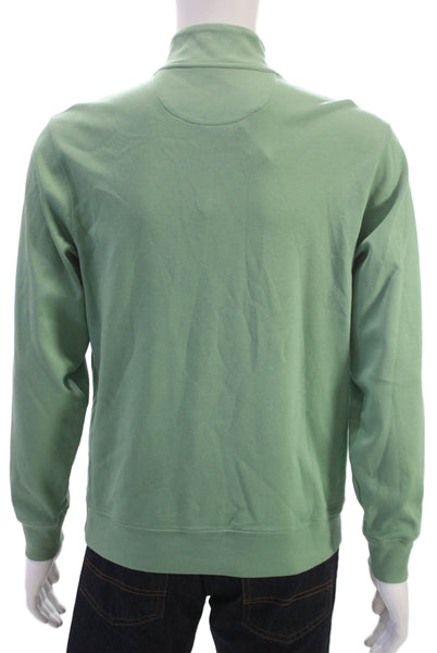 Vineyard Vines Mens Pullover Sweater Green Mock Neck Long Sleeve Size S