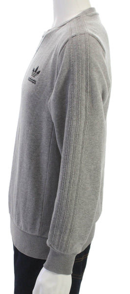 Adidas Mens Gray Cotton Crewneck Pullover Sweatshirt Size S