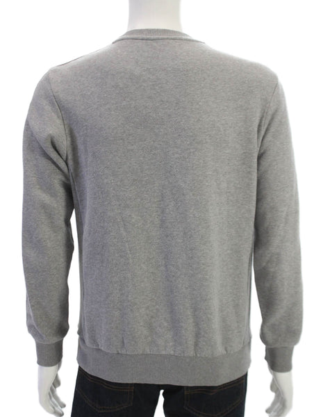 Adidas Mens Gray Cotton Crewneck Pullover Sweatshirt Size S