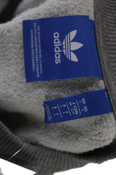 Adidas Mens Gray Cotton Crewneck Pullover Sweatshirt Size S