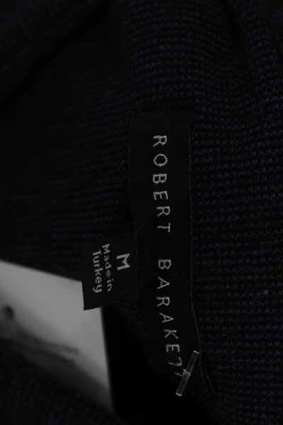 Robert Barakett Mens Polo Button Up Shirt Blue Cotton Short Sleeve Size M