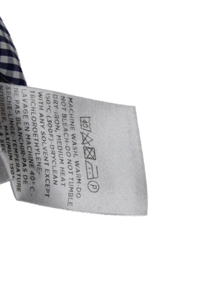 Ermenegildo Zegna Mens Button Up Blue Check Cotton Long Sleeve Shirt Size M
