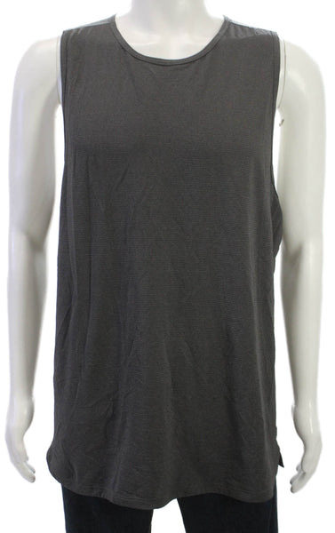 Lululemon Mens Striped Gray Sleeveless Tank Crew Neck Size XL