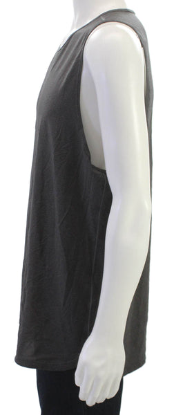 Lululemon Mens Striped Gray Sleeveless Tank Crew Neck Size XL