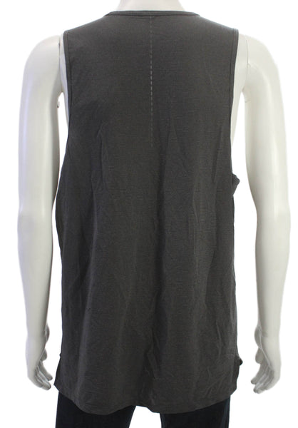 Lululemon Mens Striped Gray Sleeveless Tank Crew Neck Size XL