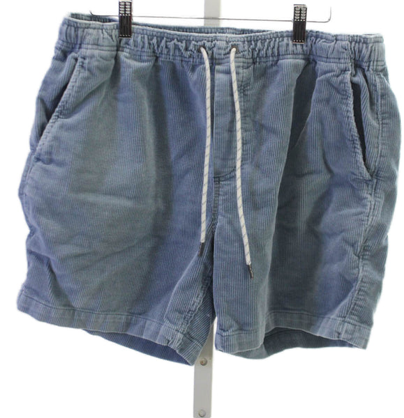 Faherty Mens Chino Shorts Blue Drawstring Cotton Size L