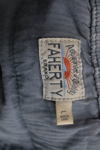 Faherty Mens Chino Shorts Blue Drawstring Cotton Size L