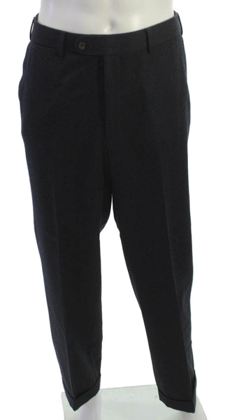 Hiltl Mens Dress Pants Wool Gray Button Inseam 30 Size 38
