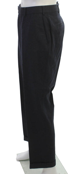 Hiltl Mens Dress Pants Wool Gray Button Inseam 30 Size 38