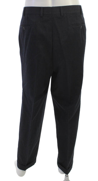 Hiltl Mens Dress Pants Wool Gray Button Inseam 30 Size 38