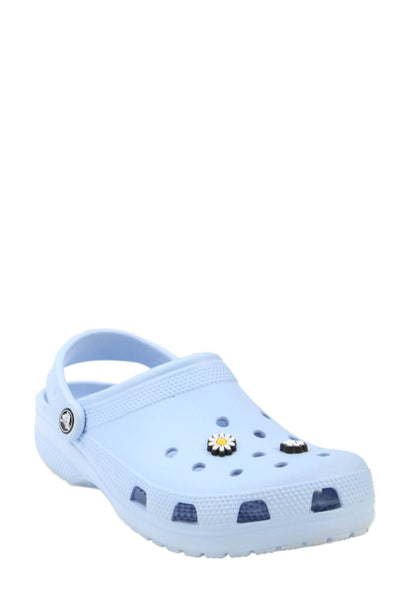Crocs Womens Perforated Slingback Rubber Mules Blue White Size 9