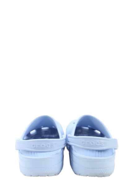Crocs Womens Perforated Slingback Rubber Mules Blue White Size 9