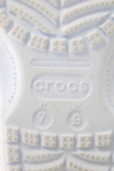 Crocs Womens Perforated Slingback Rubber Mules Blue White Size 9