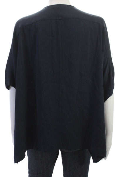 Vince Womens Basic Silk Sleeveless Round Neck Black Blouse Size S