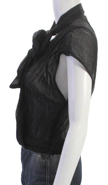 Zara Womens Basic Black High Neck Sleeveless Polyester Blend Blouse Size M
