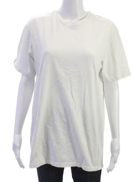 Talentless Unisex Basic White Cotton Crew Neck Short Sleeve T-Shirt Size M