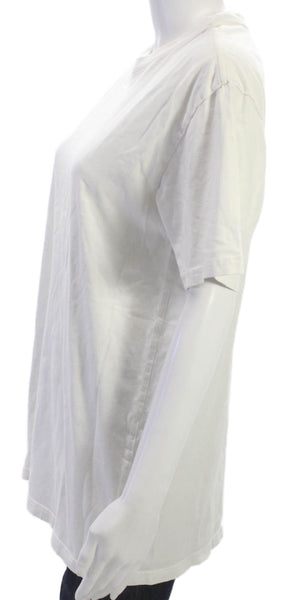 Talentless Unisex Basic White Cotton Crew Neck Short Sleeve T-Shirt Size M