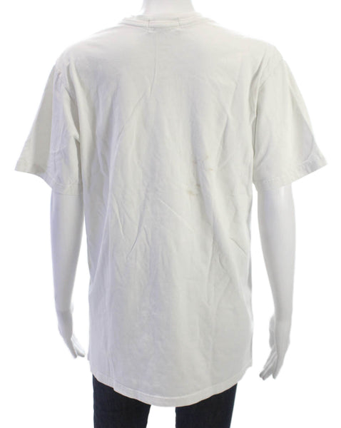 Talentless Unisex Basic White Cotton Crew Neck Short Sleeve T-Shirt Size M