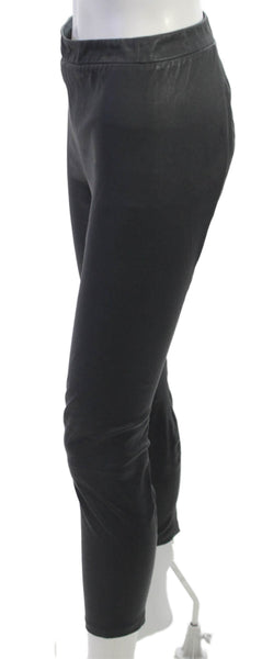 Vince Womens Ankle Leather Leggings Black Solid Size M