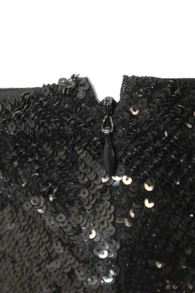 Haute Hippie Womens Black Silk Mini Skirt Zip Closure Size M