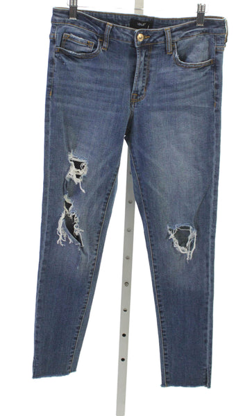 Vervet Teens Womens Skinny Jeans Blue Button Cotton Size 29