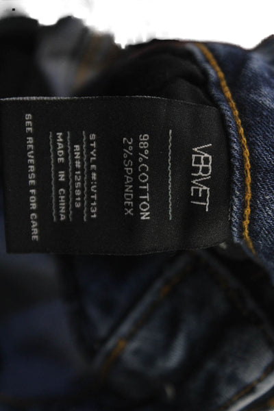 Vervet Teens Womens Skinny Jeans Blue Button Cotton Size 29