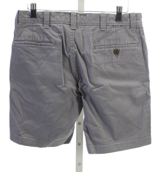 J Crew Mens Chino Shorts Gray Cotton Button Solid Summer Size 29