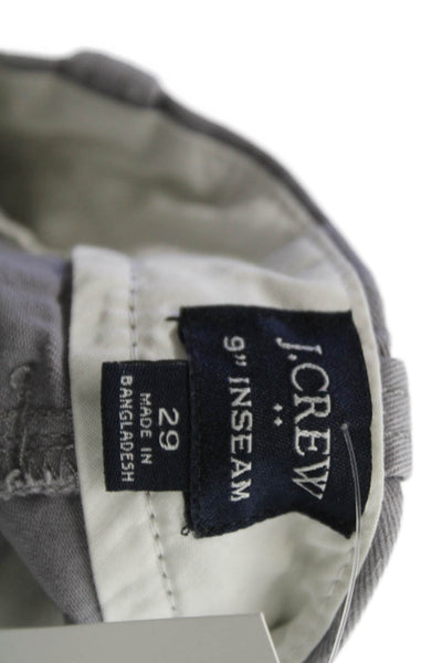 J Crew Mens Chino Shorts Gray Cotton Button Solid Summer Size 29