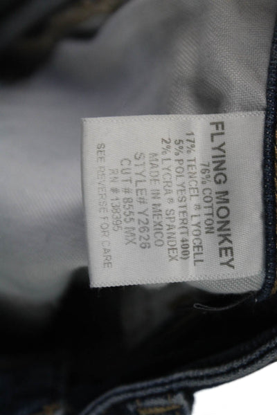 Flying Monkey Women Blue Skinny Jeans Cotton Low Rise Size 26