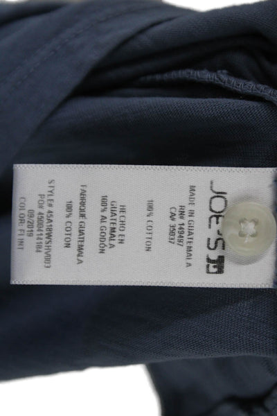 Joes Mens Henley Long Sleeve Cotton Shirt Blue Size S
