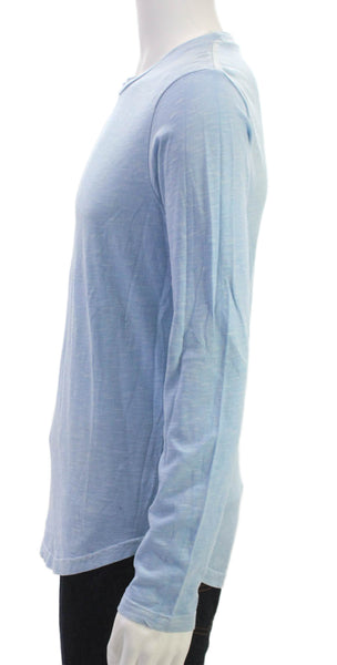 Goodlife Mens Blue Long Sleeve Crew Neck Cotton Shirt Size S